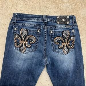 VTG 2000s Miss Me Jeans Y2K Jeweled Crosses Embroidered Skinny Jeans Women’s 31